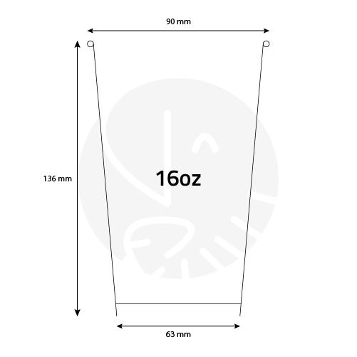16oz karton bardak ölçüsü